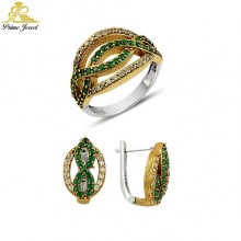 Gümüş Otantik Taşlı Set